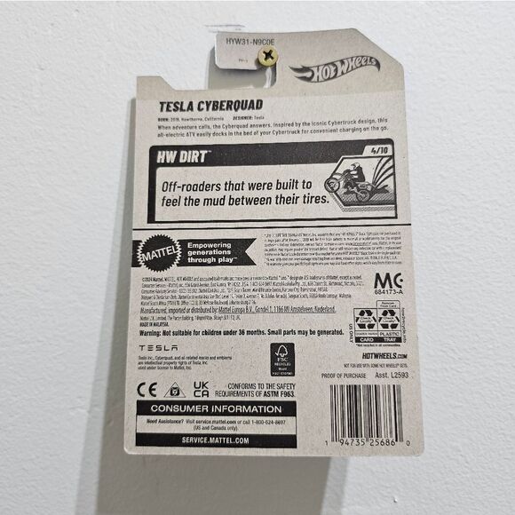 Hotwheels Silver Tesla Cyber Quad - Picture 4 of 4